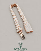 10MM men's iced out 925 sterling silver moissanite Cuban bracelet by Kynora Jewels, featuring a bold hip-hop style design.