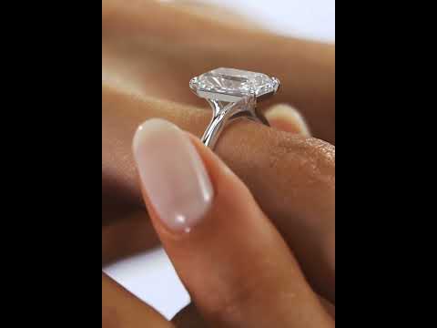 Radiant Cut Moissanite Solitaire Engagement Ring in 925 Silver