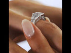 Vintage Asscher Cut 5-Stone Moissanite Engagement Ring in 925 Silver