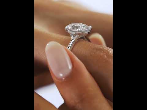 Oval Cut Moissanite Solitaire Engagement Ring in 925 Sterling Silver