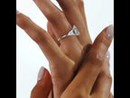 Pear Cut Moissanite 3-Stone Engagement Ring in 925 Silver