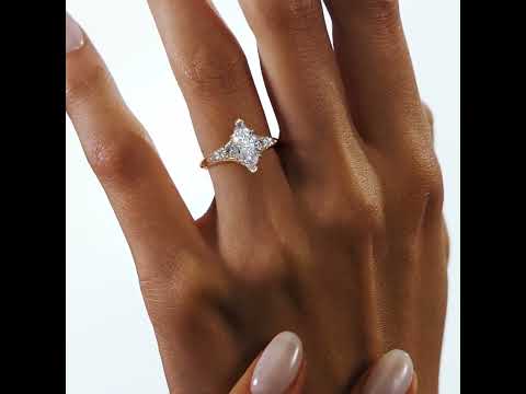 Vintage Marquise Moissanite Pavé Engagement Ring in 925 Silver