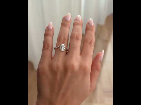 2ct Oval Claw Solitaire with Bypass Band Engagement Ring