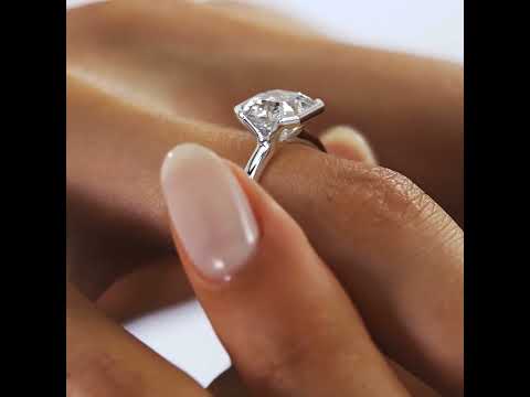 Asscher Cut Moissanite Half-Bezel Solitaire Ring in 925 Silver