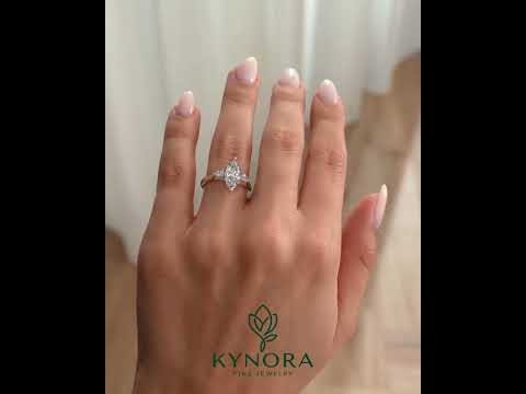 2ct Marquise Claw Trilogy with Pear Side Stones and Hidden Halo Engagement Ring