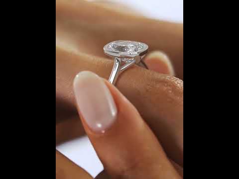 Vintage Milgrain Bezel Cushion Moissanite Engagement Ring in 925 Silver