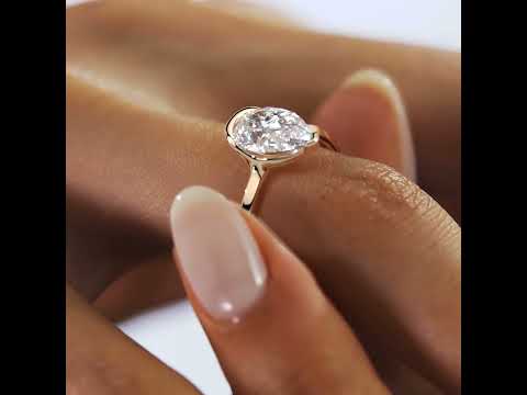 Pear Cut Moissanite Half-Bezel Engagement Ring in 925 Silver